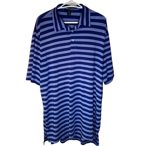 RLX Ralph Lauren Blue Striped Polo Shirt Size XL Preppy Old Money Golf